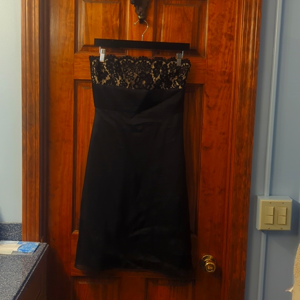 Black & Cream Ann Taylor Midi Dress